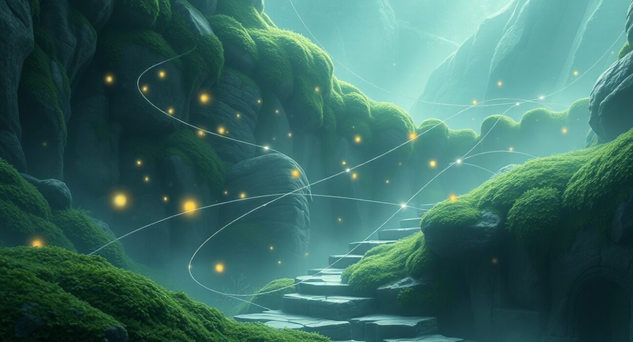 Blockchain privacy as the critical battleground for dominant financial ecosystems, illustrated in Ghibli style.