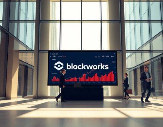 Blockworks Series A funding round with Coinbase Ventures participation valued at $192 million in a modern office setting