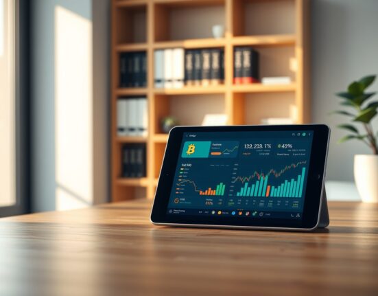 Digital dashboard showing Bluefin's new portfolio management feature for cryptocurrency trading on Sui blockchain