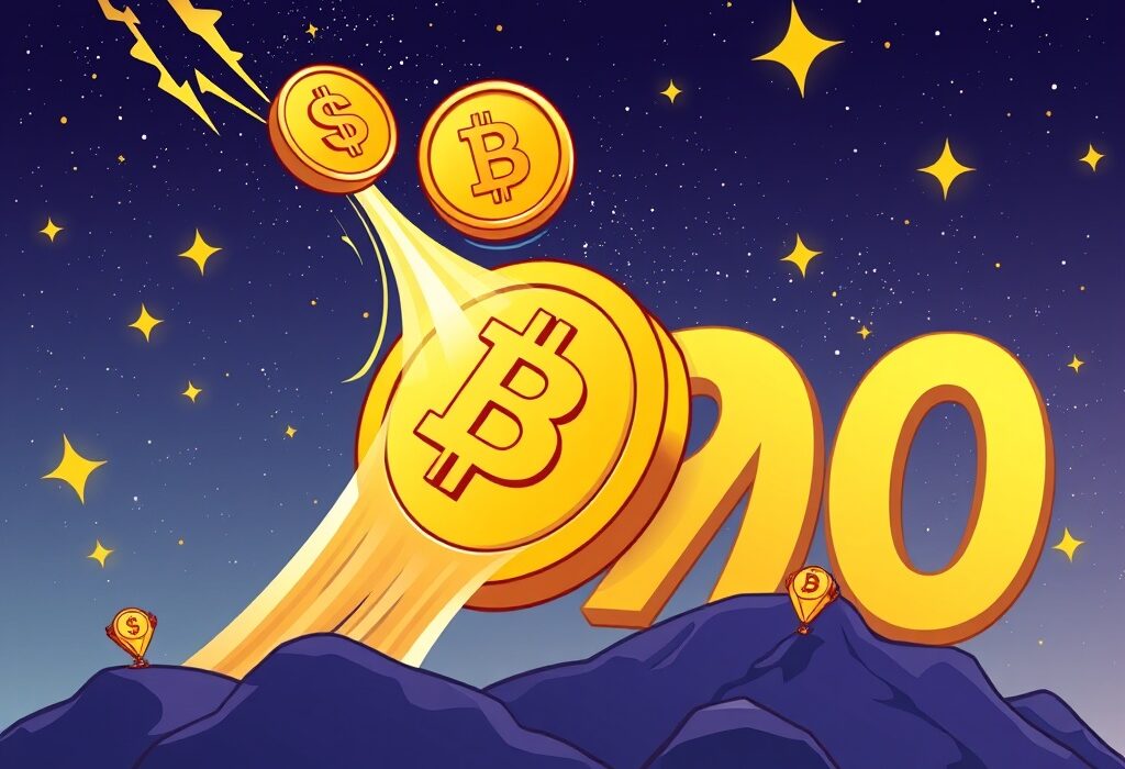 A cartoon illustration showing BNB's impressive surge to an all-time high, symbolizing its strong market performance.