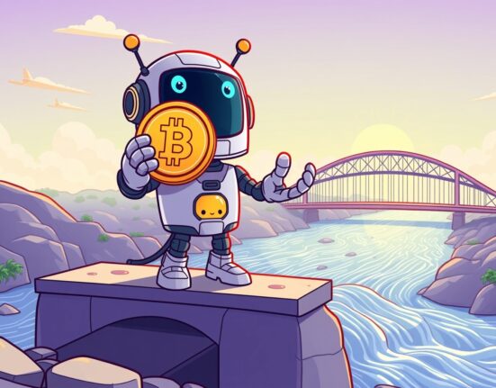 A vibrant cartoon illustration symbolizing the new BNB Chain stablecoin bringing stability and liquidity to the blockchain ecosystem.