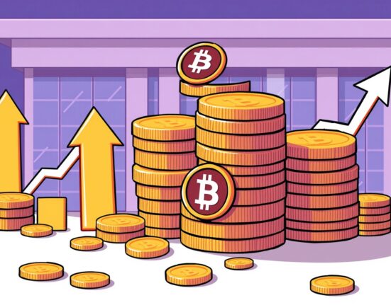Cartoon illustration showing significant BNB investment growth and CEA Industry's ambitious financial plans.