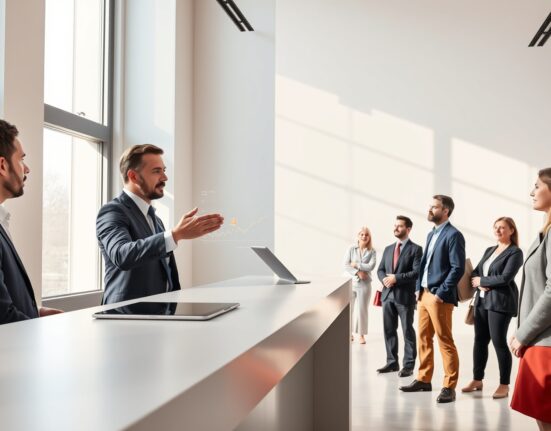 A banker explains Bitcoin and Ethereum ETN charts to clients at BNP Paribas, representing the new retail crypto offering.