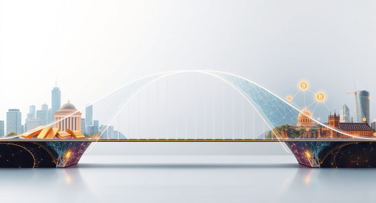 BNY Mellon CEO's vision of a bridge connecting traditional banking to cryptocurrency and digital assets.