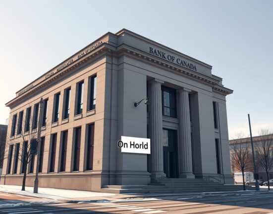 Bank of Canada building in Ottawa, representing the central bank's extended hold on interest rates as analyzed by TD Securities.