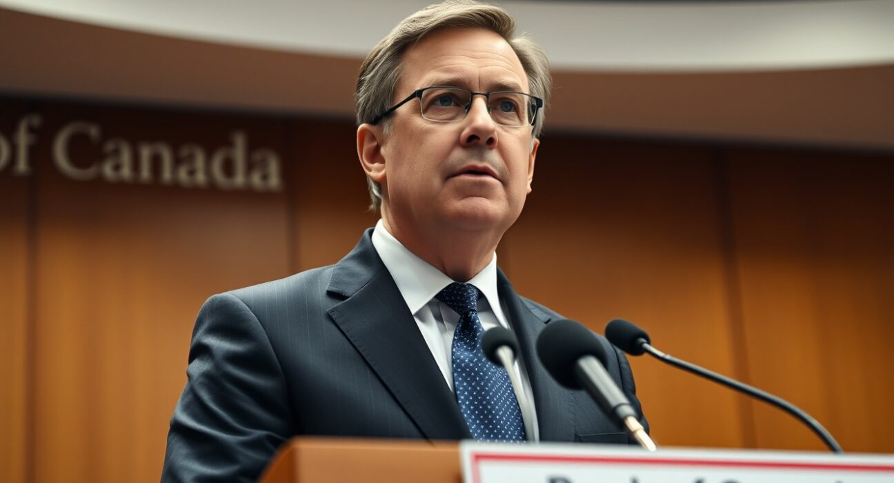 Bank of Canada Governor Tiff Macklem speaking at a press conference in Ottawa.