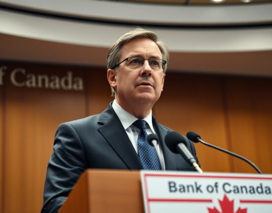 Bank of Canada Governor Tiff Macklem speaking at a press conference in Ottawa.