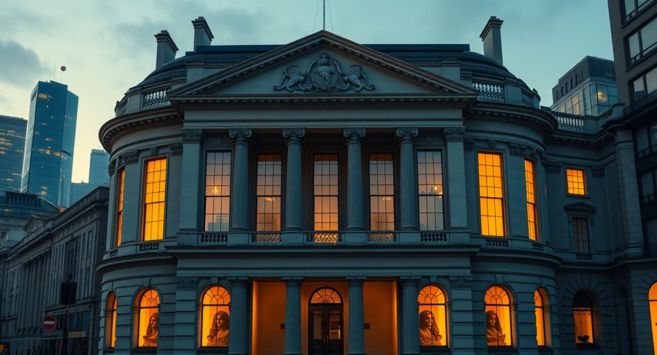 Bank of England building representing ongoing monetary policy decisions and hawkish interest rate stance in 2025