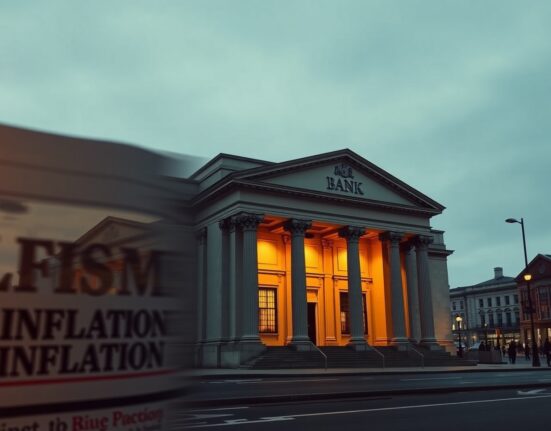 Bank of England building during decision on interest rates amid energy market crisis.