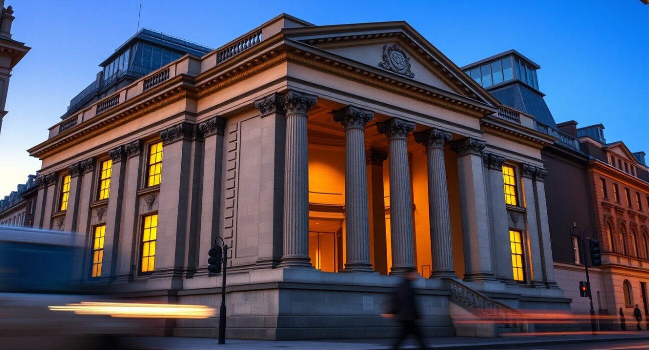 Bank of England building analysis of interest rates and energy market uncertainty