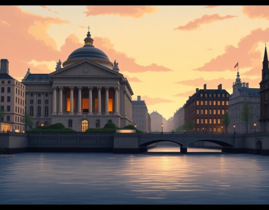 Illustration of the Bank of England building ahead of a crucial interest rate decision in March 2025.