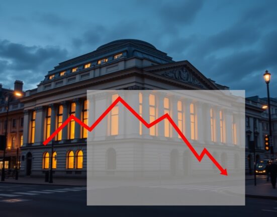 Bank of England building with energy price chart overlay showing impact on monetary policy decisions