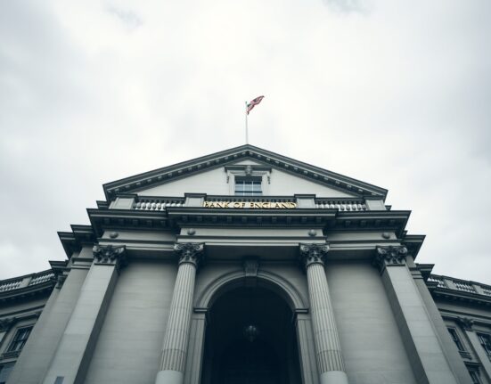 Bank of England building under overcast sky representing economic uncertainty
