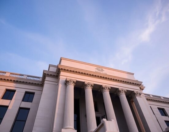 Exterior of the Federal Reserve Building in Washington, D.C., on a clear morning