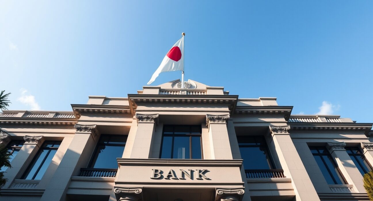 Bank of Japan headquarters in Tokyo on a sunny day