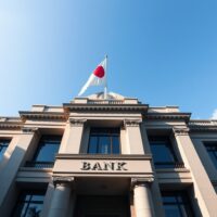 Bank of Japan headquarters in Tokyo on a sunny day