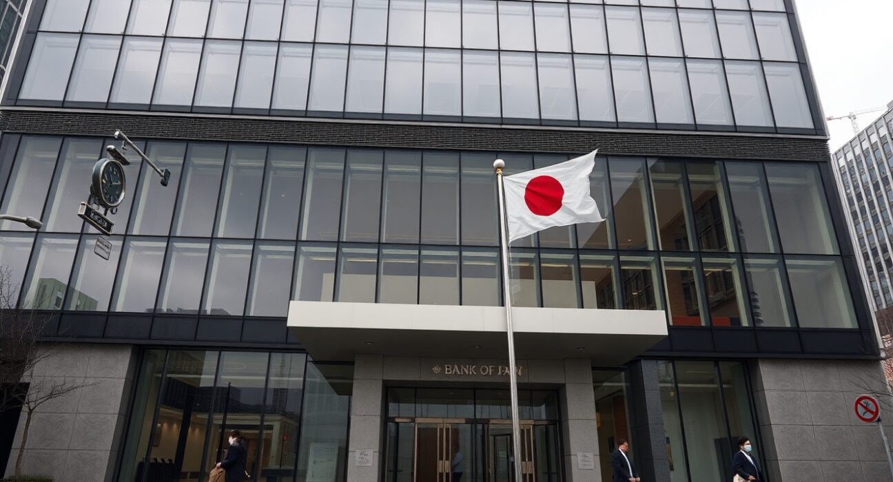 Bank of Japan headquarters in Tokyo as central bank leaves interest rate unchanged at 0.75%