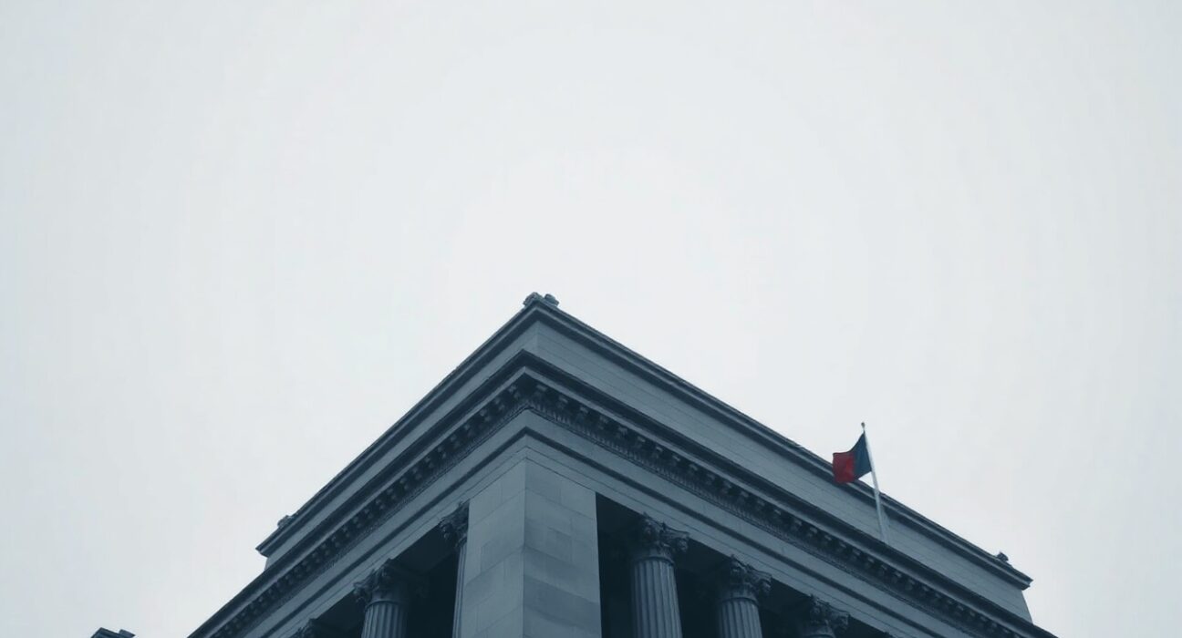 Bank of Japan headquarters building in Tokyo under overcast sky