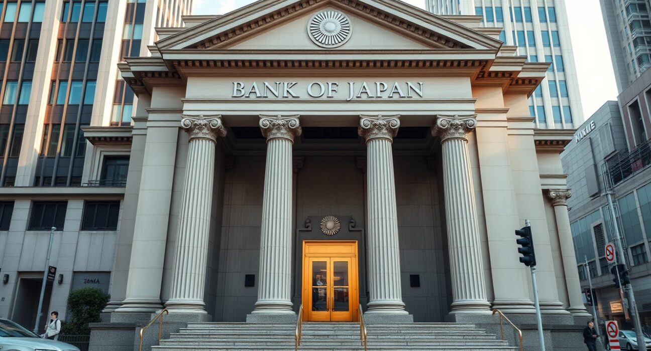 Bank of Japan headquarters representing monetary policy decisions on interest rates and inflation