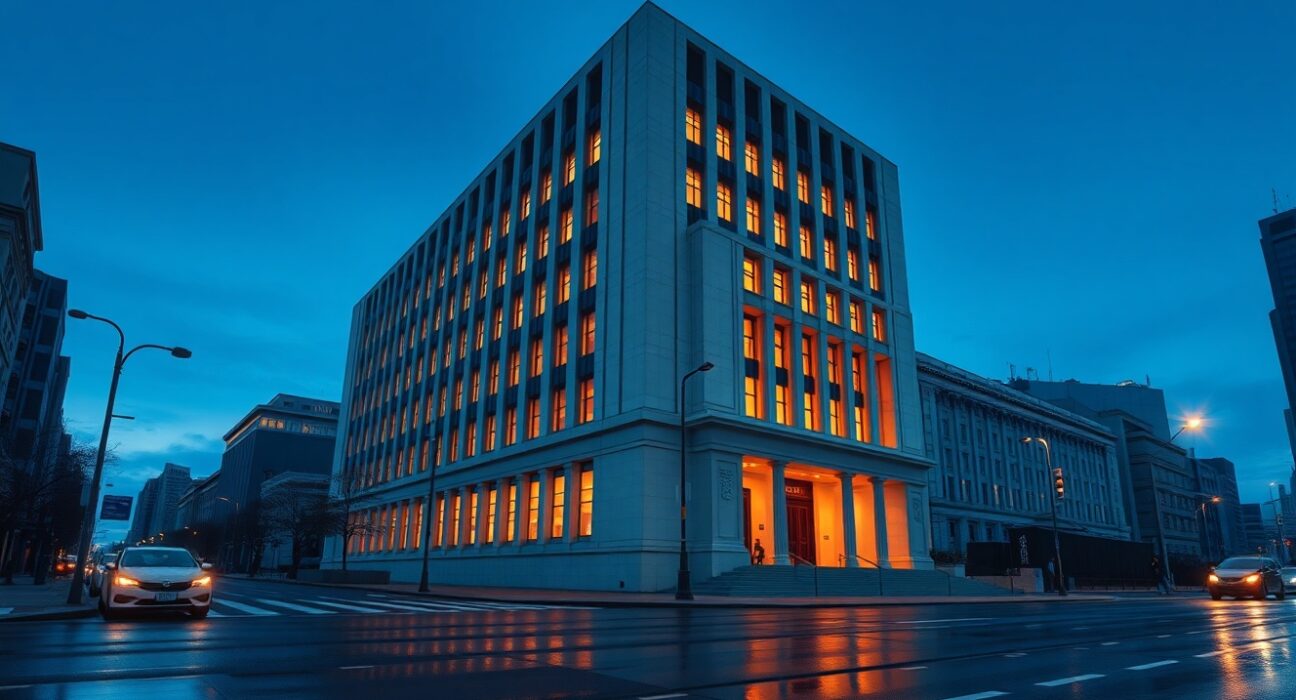 Bank of Japan headquarters building in Tokyo representing monetary policy decisions on natural interest rates