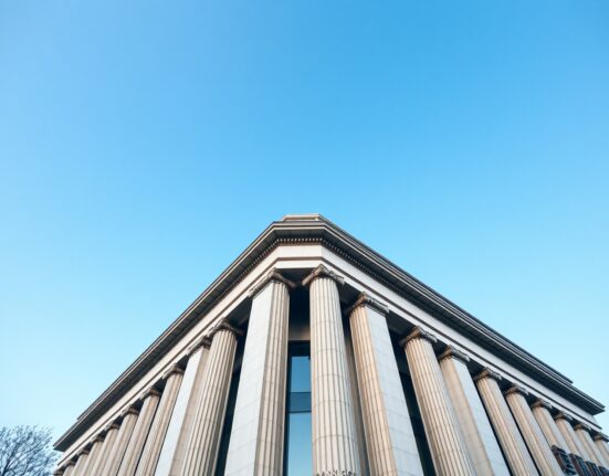 Bank of Japan headquarters building in Tokyo on a clear day