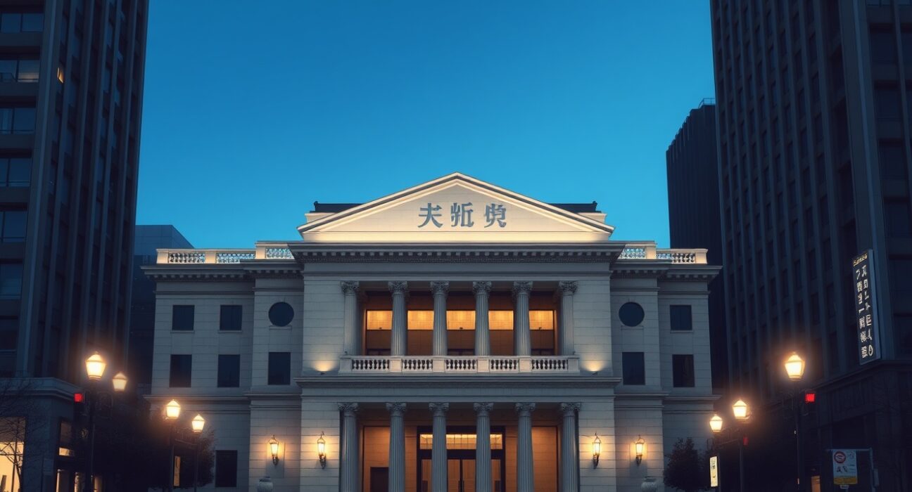 Bank of Japan headquarters in Tokyo representing potential monetary policy shift amid geopolitical risks