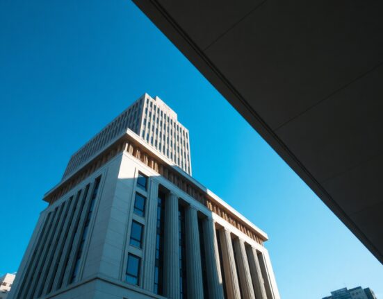 Bank of Japan headquarters building in Tokyo on a clear day