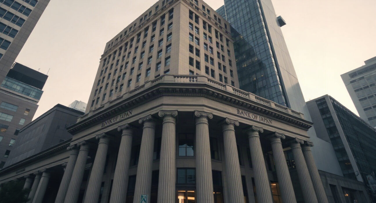 Bank of Japan headquarters in Tokyo, symbolizing monetary policy decisions.