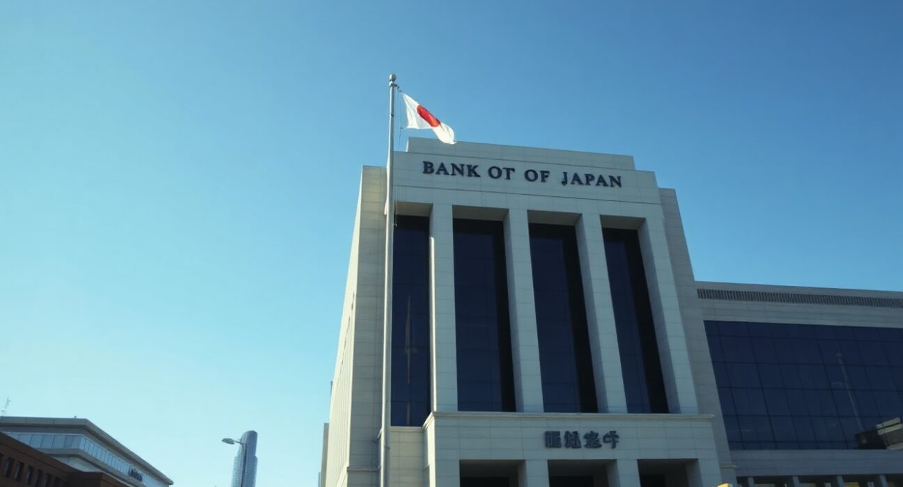 Bank of Japan headquarters in Tokyo on a clear day