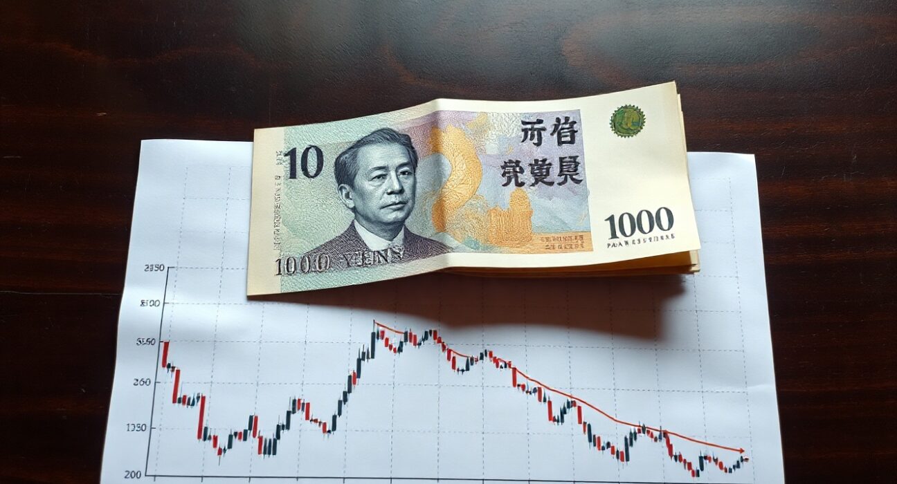 Japanese Yen banknote and financial chart illustrating BoJ policy impact