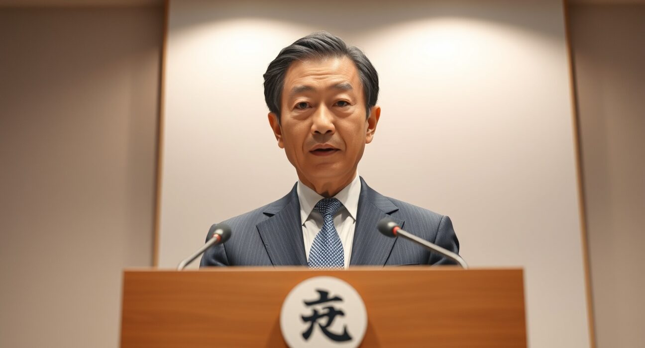 Bank of Japan Governor Kazuo Ueda speaking at a press conference in Tokyo.