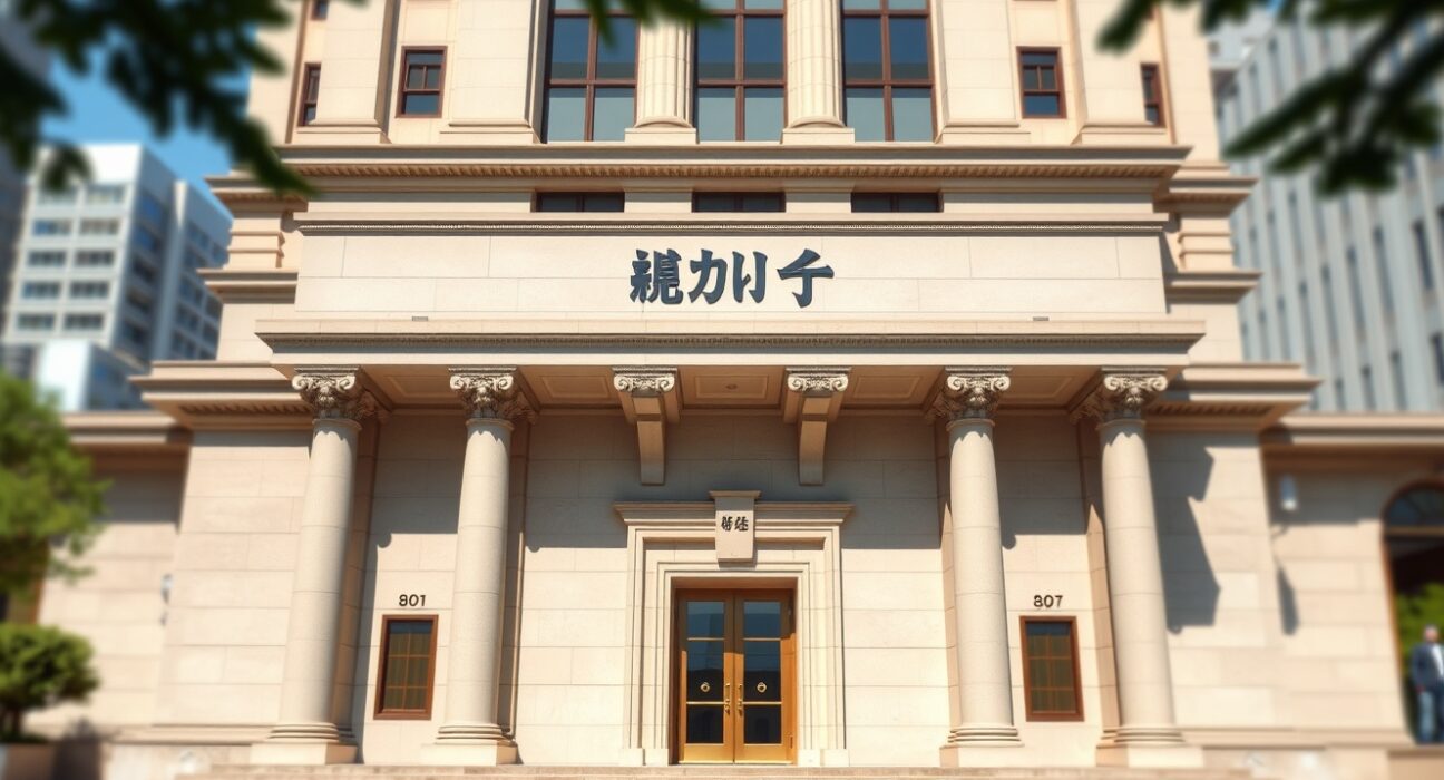 Bank of Japan headquarters building representing monetary policy and inflation review discussions