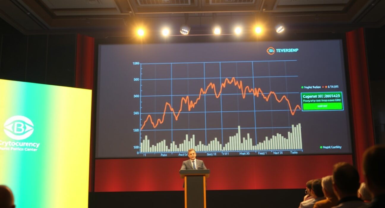 Speaker at Consensus 2026 conference in Miami discussing memecoin survival rates