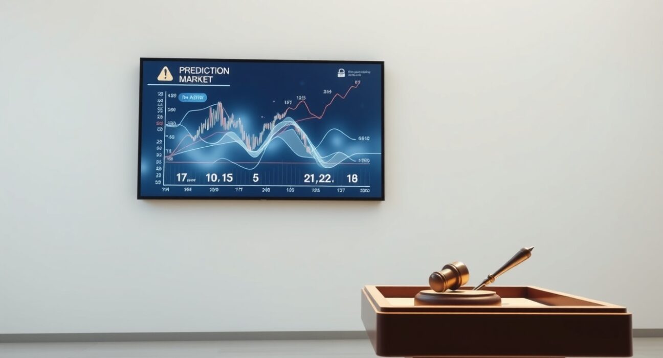 Bounce Predict prediction market platform visualized in a modern auction house setting.