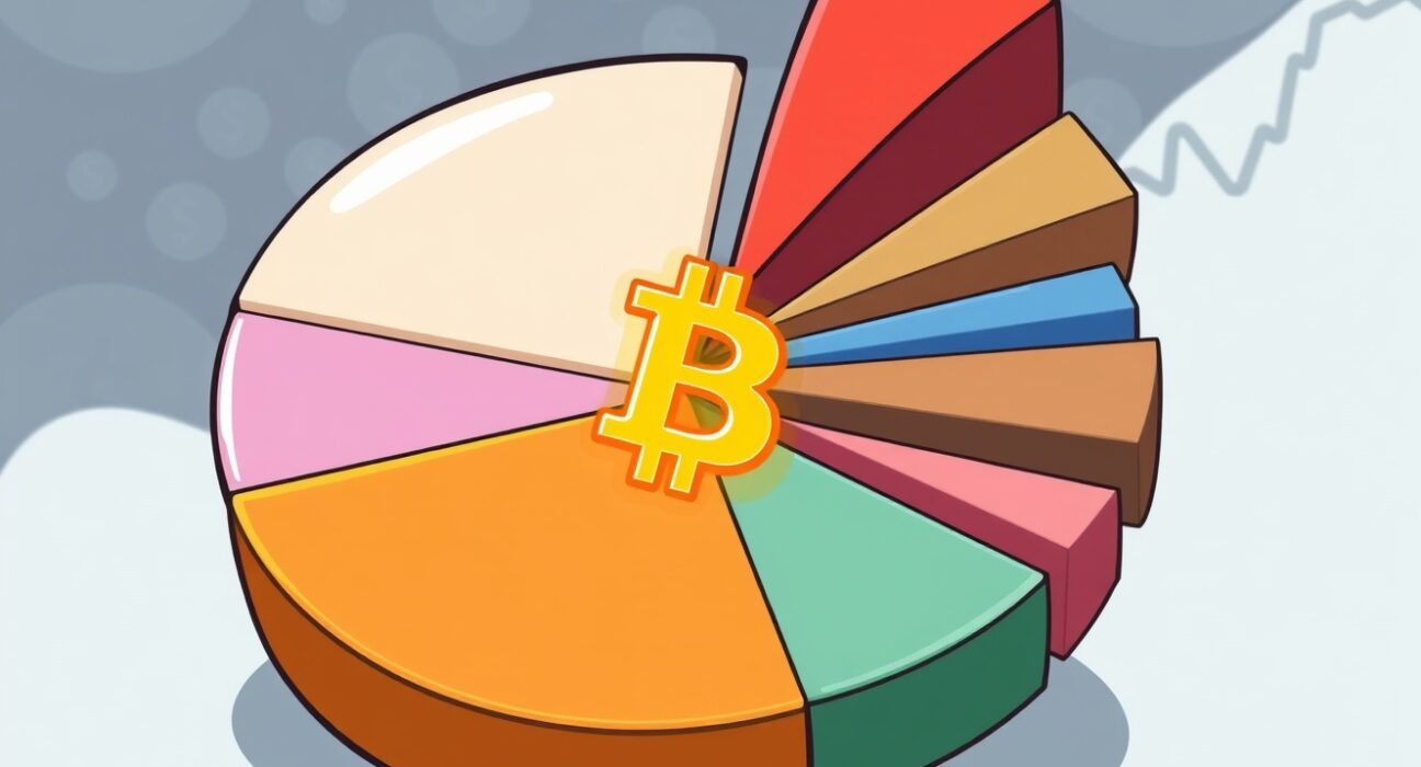 Strategic Bitcoin allocation visualized within a diversified investment portfolio for hedging and growth.