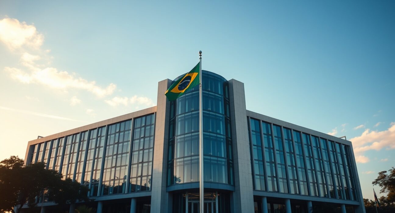 Banco Central do Brasil headquarters in Brasília, representing the country's monetary authority and balance of payments data.