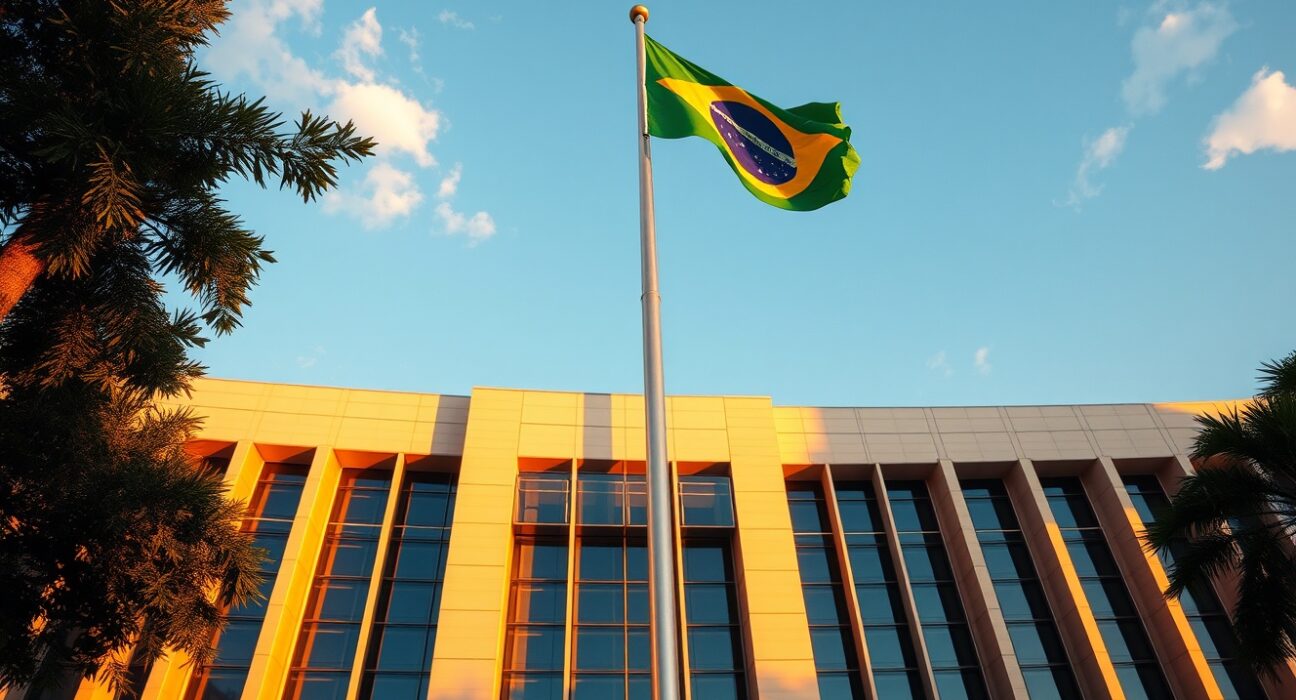 Brazilian Ministry of Economy building in Brasília under clear sky, symbolizing fiscal policy