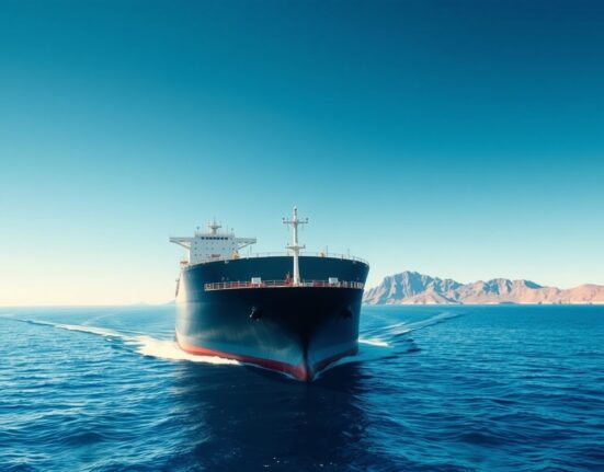 Brent crude oil tanker in the Strait of Hormuz after a market scare