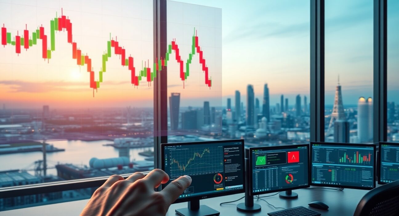 Brent crude oil price chart analysis on trading floor display showing market volatility and negotiation risks