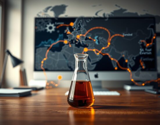 Brent crude oil analysis showing global supply routes and market volatility factors.