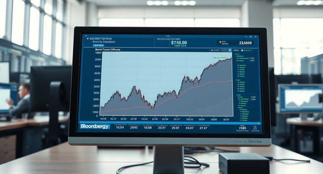 Brent crude oil futures curve analysis on trading terminal showing market stabilization signals