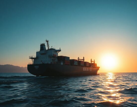 Oil tanker navigating the Strait of Hormuz, a key chokepoint for global oil shipments