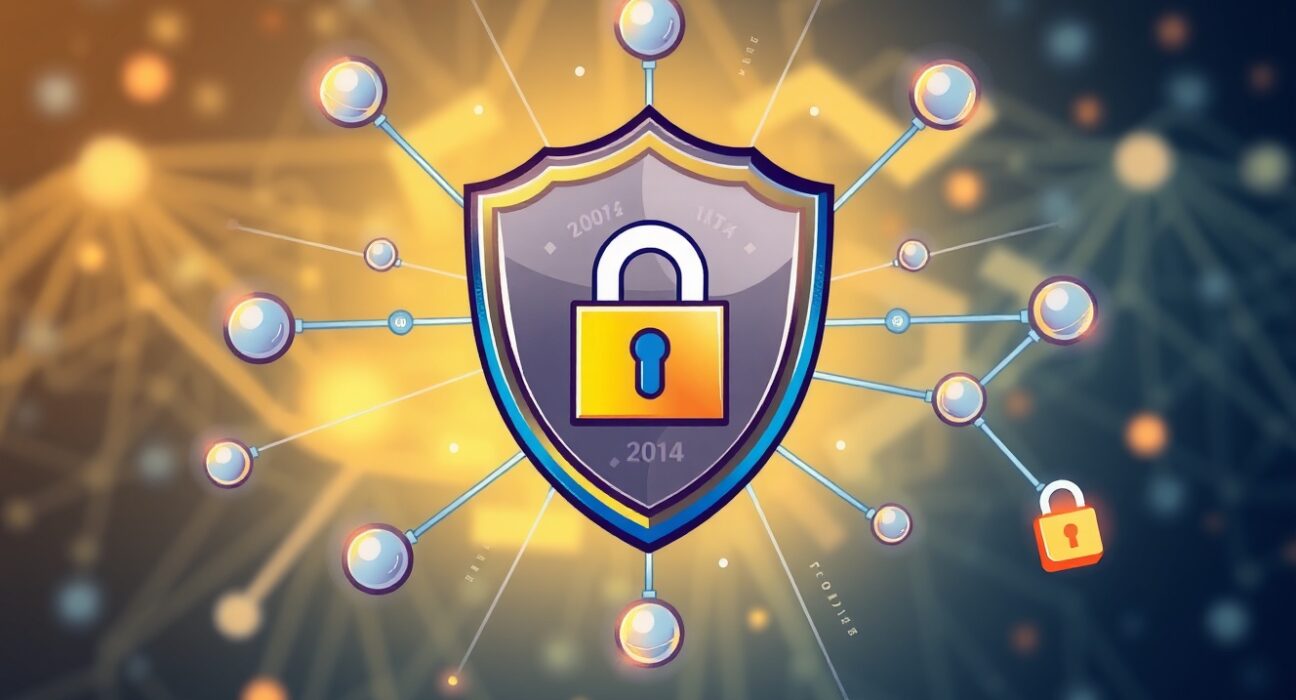 A cartoon illustration depicting the robust and decentralized nature of a Web3 security oracle, ensuring trustless protection.