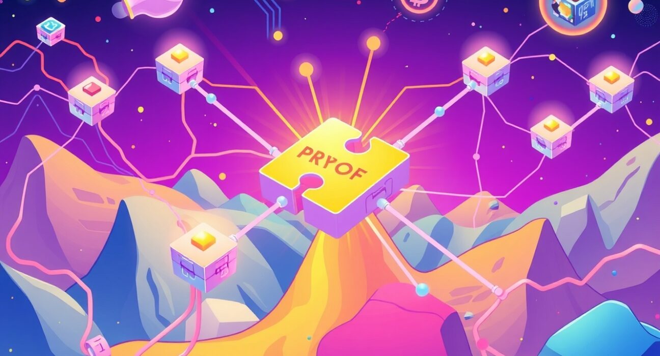 Decentralized ZK proof marketplace connecting computational nodes in vibrant blockchain network