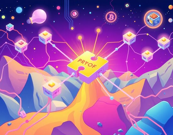 Decentralized ZK proof marketplace connecting computational nodes in vibrant blockchain network