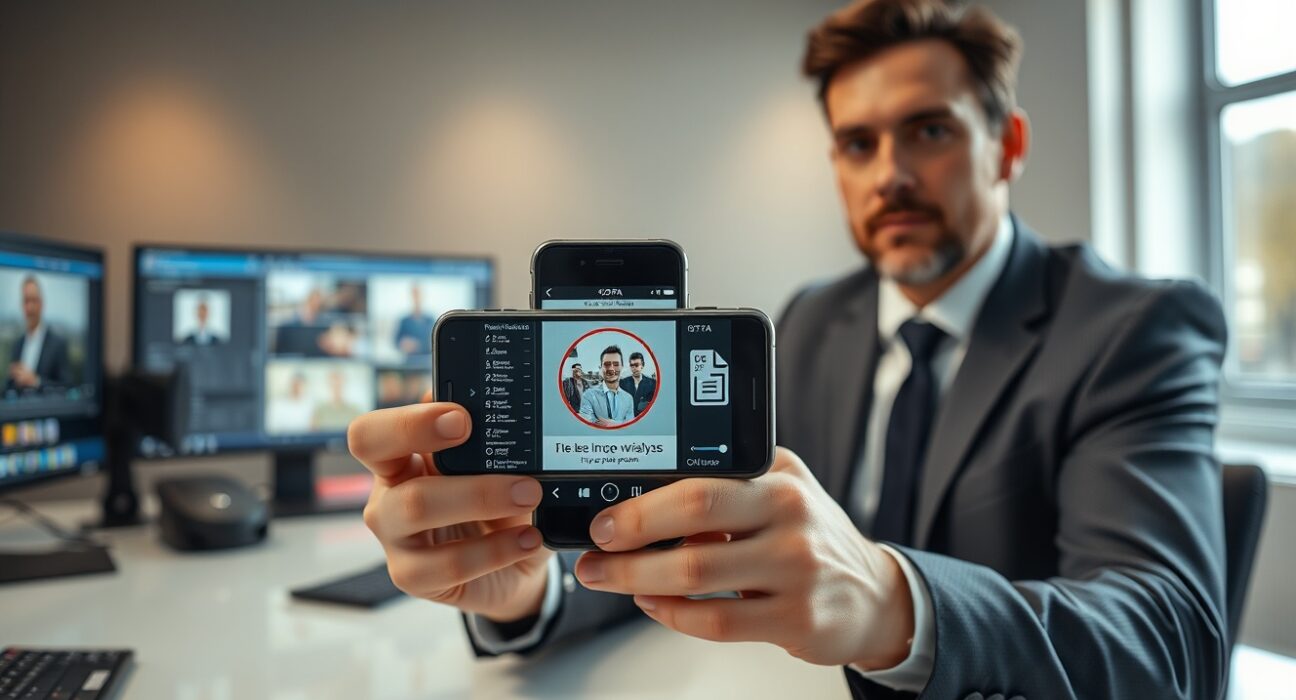 Journalist verifying a photo with Brevis Vera on a smartphone, showing cryptographic proof
