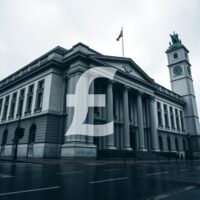 Bank of England building on a cloudy day, symbolizing UK economic uncertainty