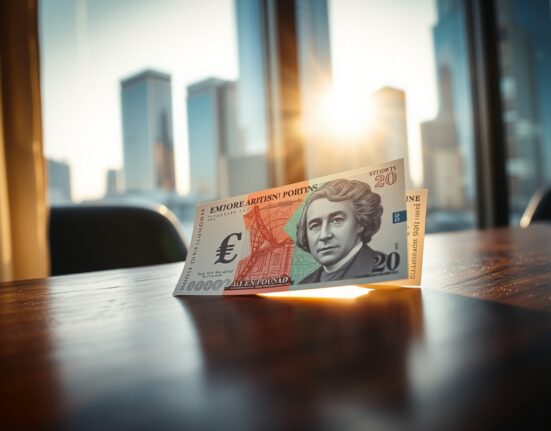 British Pound and US Dollar banknotes on a desk with daylight, representing forex market movements