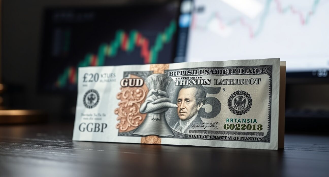 British Pound and US Dollar banknotes on a desk, representing currency market stability