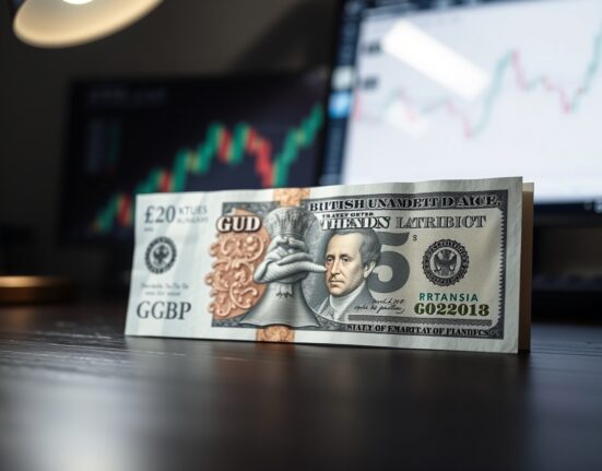 British Pound and US Dollar banknotes on a desk, representing currency market stability